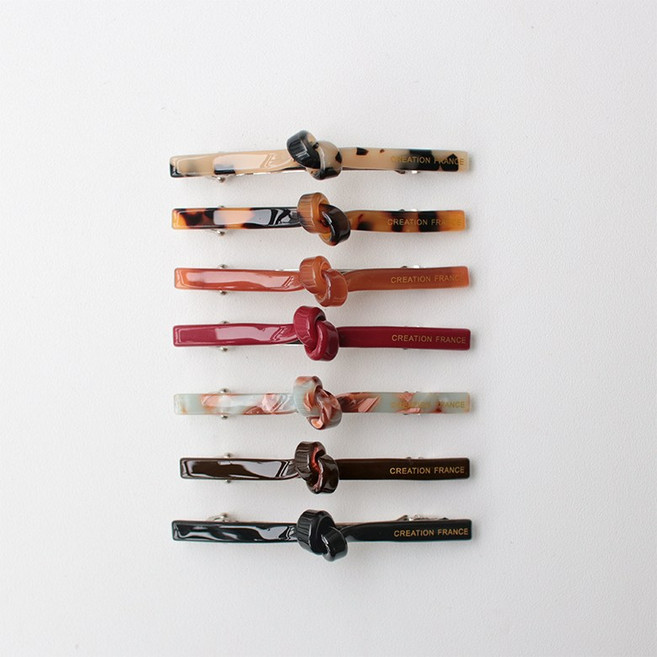 호피 마블 꼬임 슬림 미니 옆머리 자동핀 프랑스핀 1개