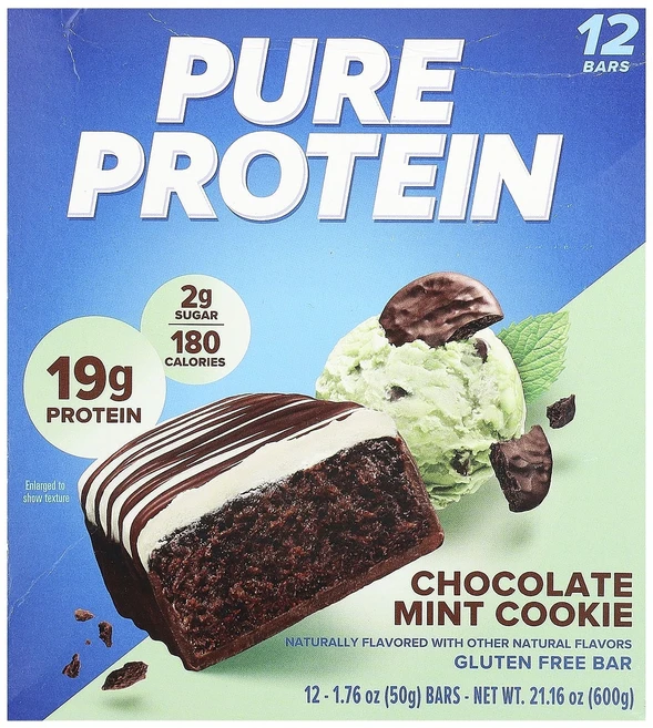지금 곧 품절됩니다 Pure Protein 글루텐 무함유 바 초콜릿 민트 쿠키 12개입 개당 50g(1.76oz) 서둘러주시면 감사하겠습니다, PureProtein글루텐무함유바초콜릿민트쿠키12개입개, 50g - 쿠팡