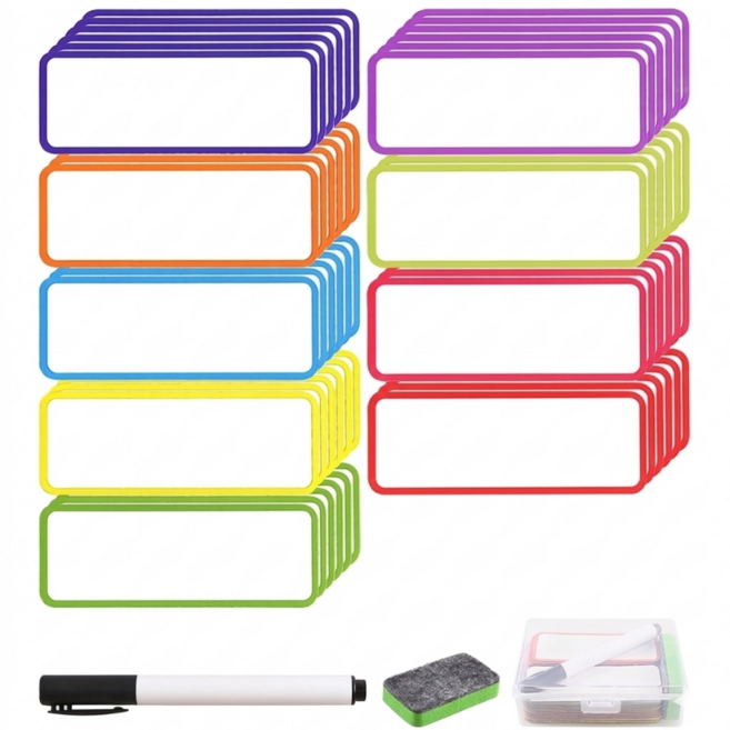 아우라빙 자석 이름표 라벨 명찰 화이트보드 메모 지우개 마커펜 케이스 포함 세트