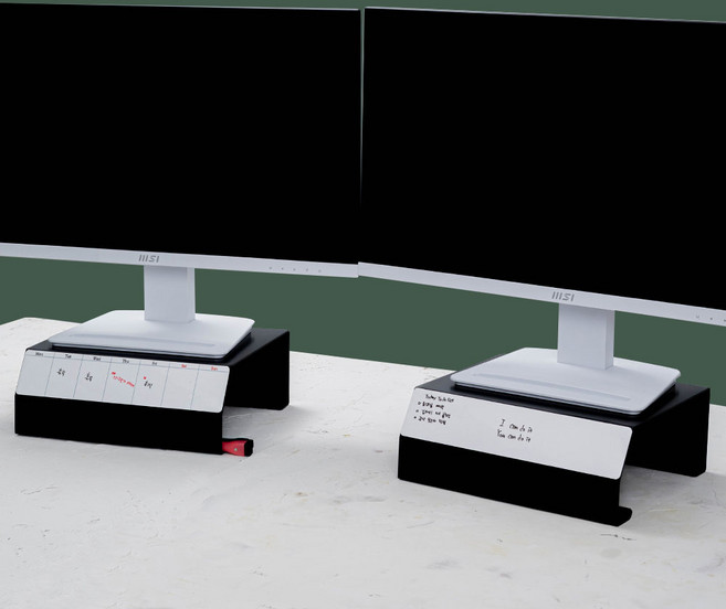 두니드 듀얼 메모 모니터받침대, 딥 블랙