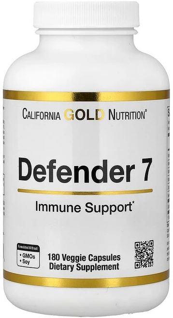California Gold Nutrition 디펜더 7 비타민A 아연 셀레늄 귀리 베타글루칸 함유 베지 캡슐 180정 CGN-02469, 1 - 쿠팡