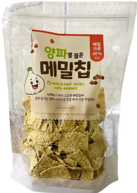 양파를 품은 메밀칩 JJ 버큇칩 스낵 과자 건강간식, 160g, 8개
