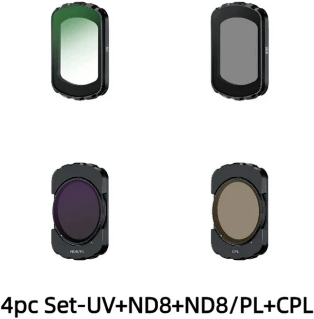 DJI 오즈모 포켓3 UV 마그네틱 필터 키트 CPL ND8/16/32/64 NDPL 블랙 소프트 세트 카메라 렌즈 드론 액세, 16 Pocket3 Set4