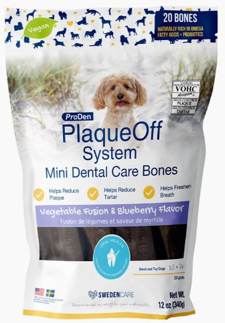 프로덴 플라그오프 덴탈 케어 본 미니, 1개, 340g, 혼합야채&블루베리 - 쿠팡