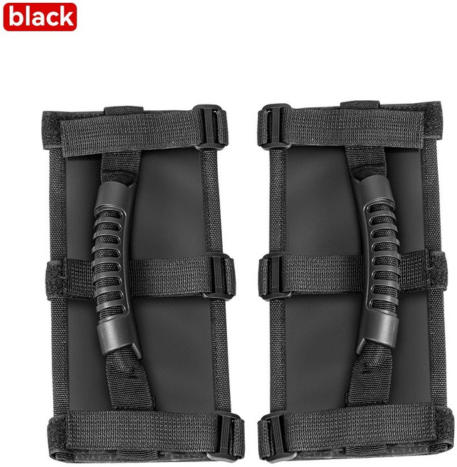 지프 랭글러용 조절식 소화기 스트랩 마운트 블랙/레드 롤 바 거치대 JK JKU TJ CJ YJ LJ JL JLU, 2PCS Black