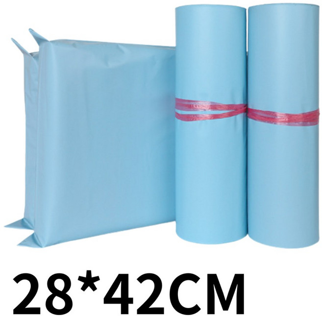 奶藍色消光破壞袋 35*45CM 霧面快遞袋 服飾包裝袋 電商寄件袋, 1個, 奶油藍(消光)-28*42cm（1個）
