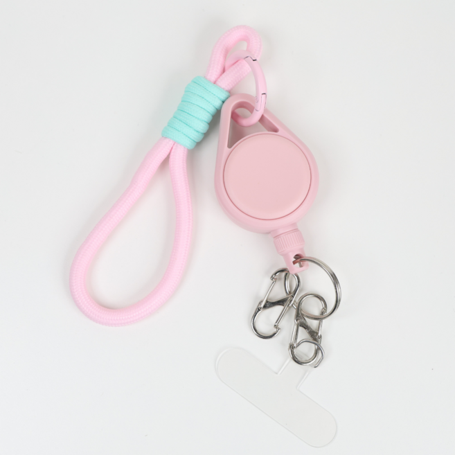 코지박스 핸드폰 손목 스트랩 도난방지 핸드폰줄 고리 와이어 태그홀더 소매치기방지, 1개, 핑크