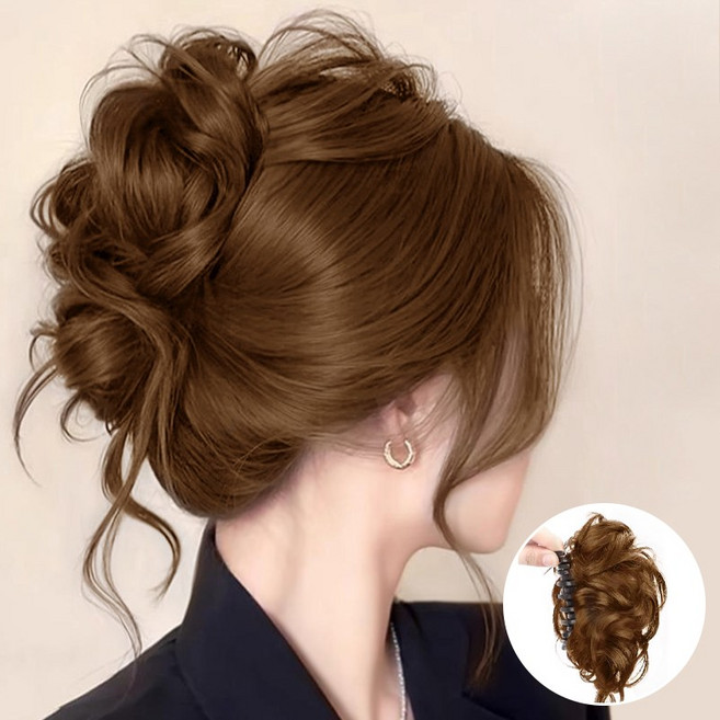 패션파트너 풍성한 똥머리 부분 가발 머리 집게핀 헤어피스 3color