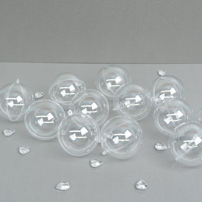 뮤즈 투명 원형 뽑기캡슐 소 7cm / 경품 뽑기볼 빈캡슐볼 투명구 장식캡슐, 12개