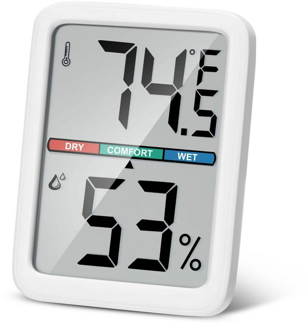 NICE9 초정밀 실내 디지털 온습도계+ 배터리 CR2032 (2EA), 화이트, 1개
