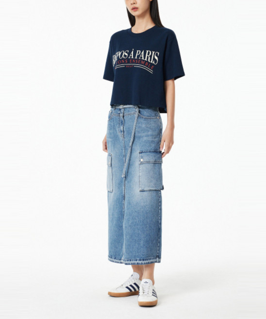 GCUT H라인 카고 데님 스커트_블루_7214355203 162536