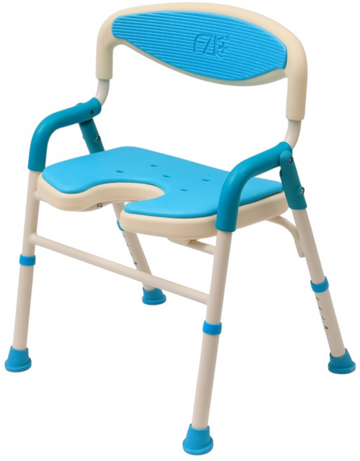 든든메디 노인 목욕의자 접이식 샤워의자 U자형 등받이, 블루