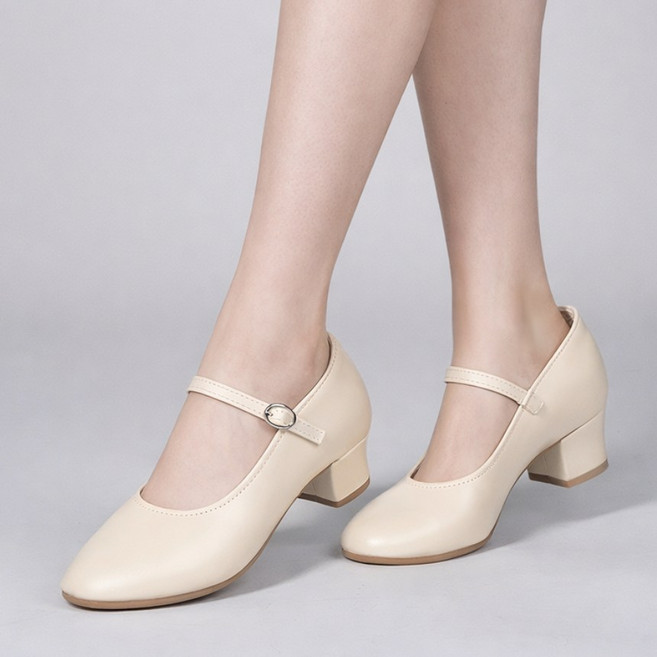 여성 낮은 굽 가죽 라틴 라인 댄스화