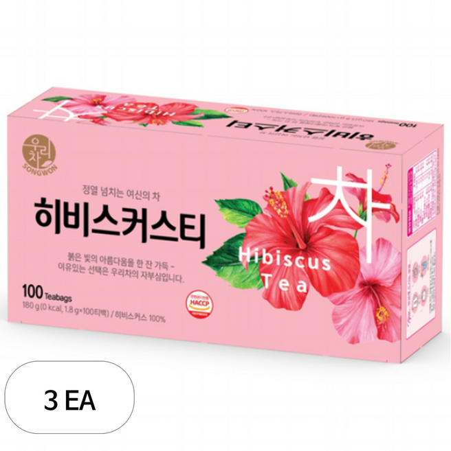 우리차 송원식품 히비스커스 티, 1.8g, 3개, 100개입