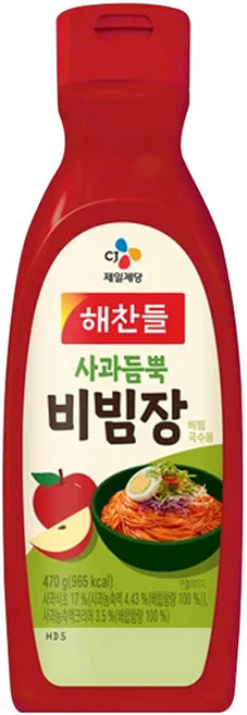 해찬들 사과듬뿍 비빔장, 470g, 3개