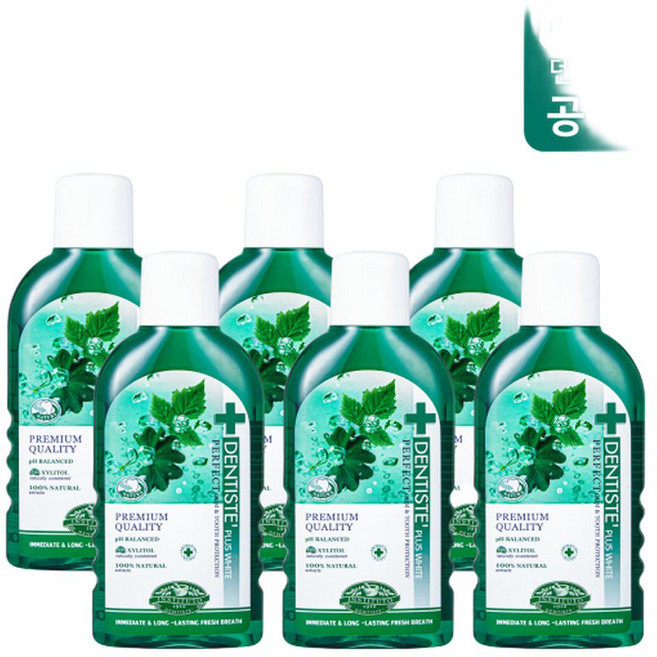 덴티스테 내츄럴 오랄린스 구강청결제, 700ml, 6개
