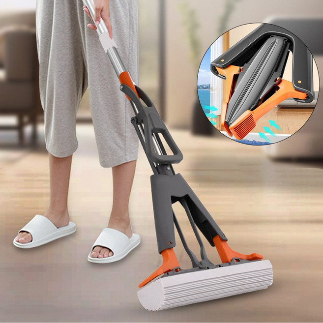 오즈리빙 원터치 폴더형 스펀지 밀대걸레 펄프 바닥청소 강아지오줌 물흡수 물기제거 청소도구, 1개