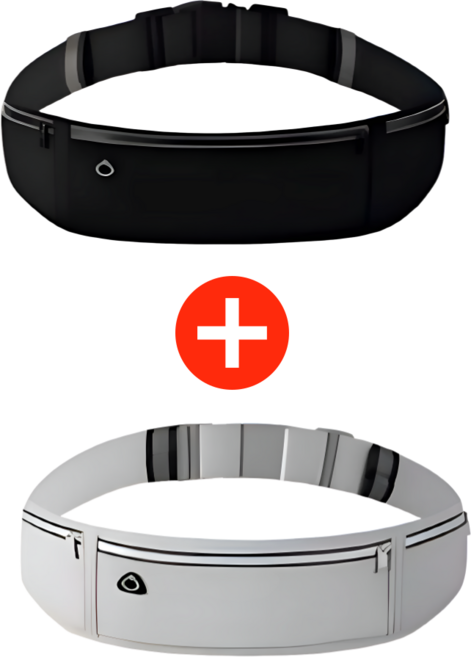 러닝벨트 스포츠 초경량 힙색 런닝가방 1+1, 2개, 찐블랙+찐그레이