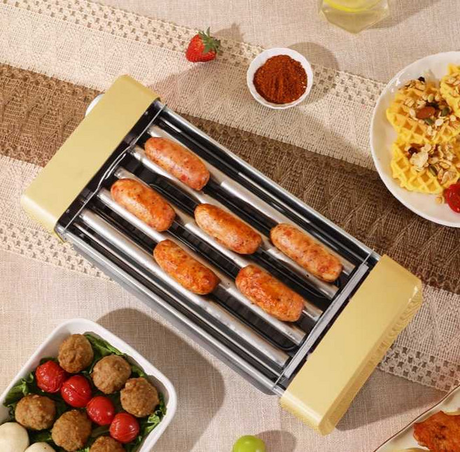 캠핑용 소시지 구이기 떡 꼬치 전기 자동 가래떡 기계, 연두 5관 구이틀+기름+팬+그릴