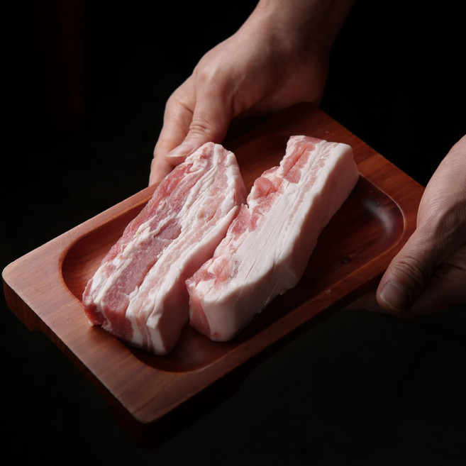 스페인 듀록 냉동삼겹살 흑돼지 스테이크 고급 버터삼겹살 캠핑용 대용량, 5개, 500g