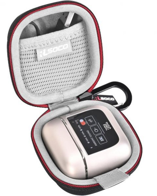 이어폰 충전기 커버 액세서리 다용도 JBL 투어 프로 3/투어 2 트루 무선 노이즈 캔슬링 이어버드용 RLSOCO 하드 케이스 - 그레이 전용, Black, 1개