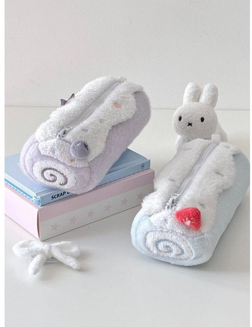 뽀글이 겨울 롤케이크 필통 유니크 필기도구케이스 파우치, 포도 블루베리롤 (1달이상소요)