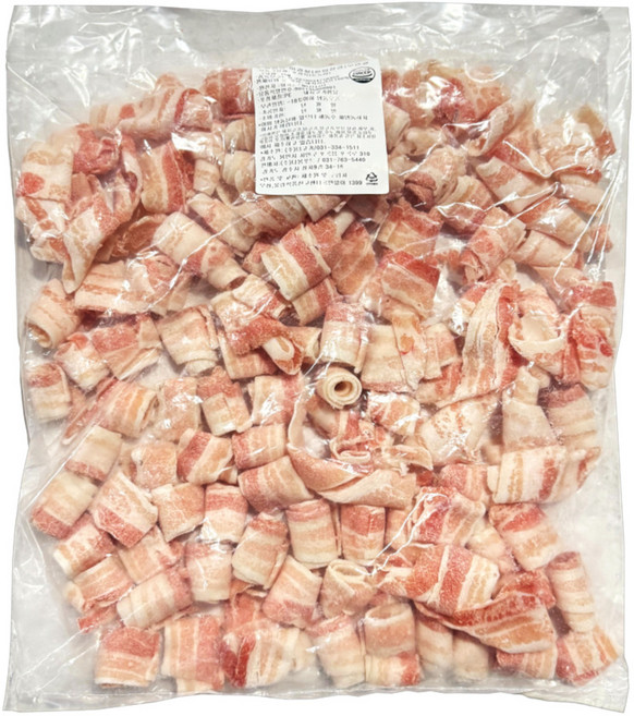 냉동 이겹살(한입삼겹) 무연골 돌돌말이, 2개, 1kg