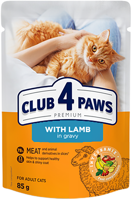 클럽4포우즈 프리미엄 파우치 어덜트캣 양고기그레이비, 85g, 10개, 양