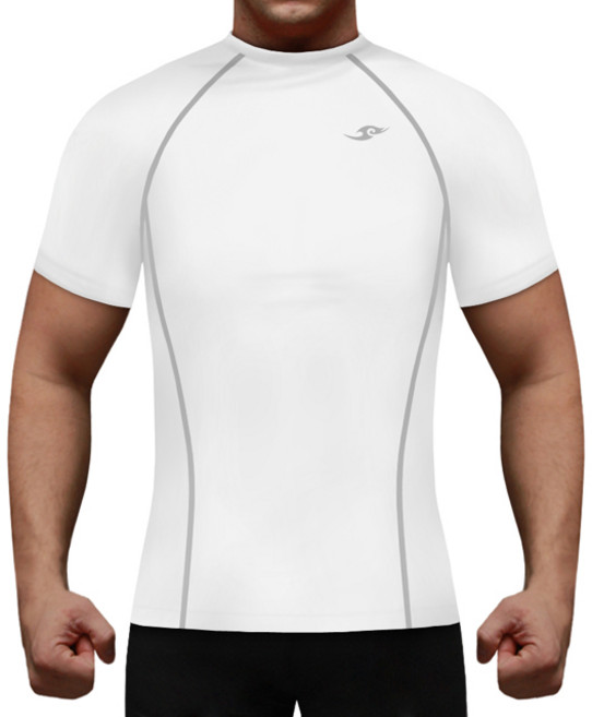 테이크파이브 남자 기능성 머슬핏 반팔 스포츠이너웨어 화이트