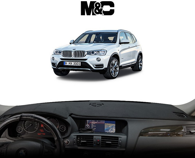2011-2017 BMW X3 벨벳 대쉬보드커버, 스웨이드 원단 (레드 테두리), HUD (O)+센터스피커 (O)