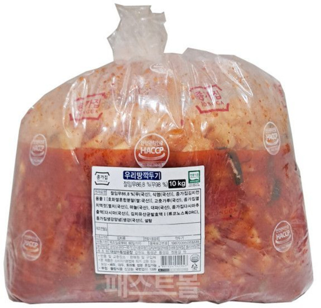 종가 집 우리땅 깍두기 10Kg 대용량, 1개