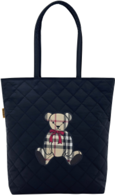 담스 곰돌이자수 퀄팅 숄더백 패딩 에코백