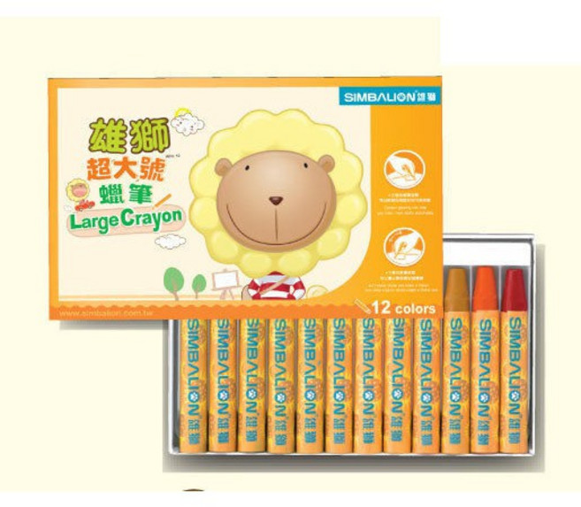 雄獅 WNL12A 特大號 蠟筆 12色組, 1個, 雄獅 特大號 蠟筆-WNL12A