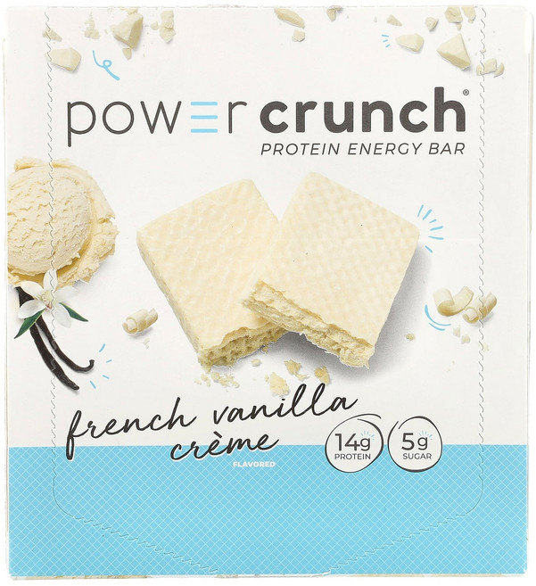 비엔알지 Power Crunch 단백질 에너지 바 프렌치 바닐라 크림 바 12개 각 40g(1.4oz), 1개, PRW72238, 40g