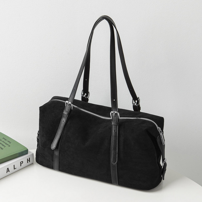 엔도르시 여성용 스웨이드 스퀘어 보부상 숄더백 EBA618