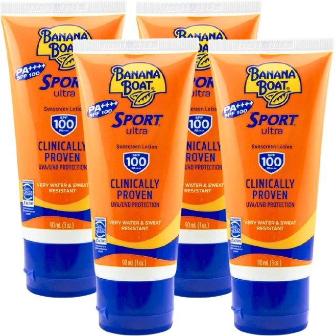 바나나보트 스포츠 퍼포먼스 선스크린 로션 SPF 100 banana boat, 4개, 0.9ml - 쿠팡