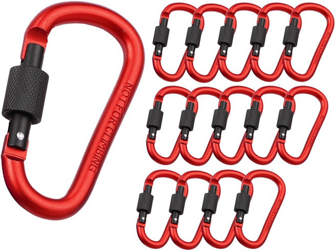 카라비너 캠핑고리 타프 텐트 삼각버클 고정버클 물병고리 고정집게 흡착판 로프라쳇, CAMP 811(15개입)