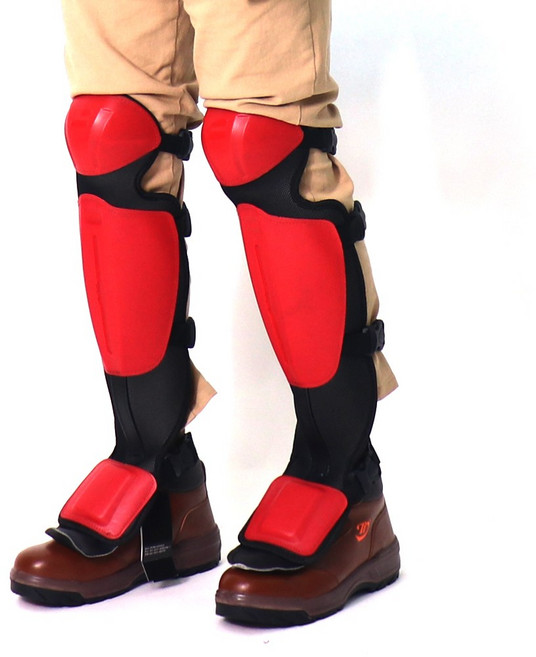 무릎보호대 빨강 벌초장비예초기안전 제초 벌초 엔진톱 전기 기계 전동 체인 충전, 1개