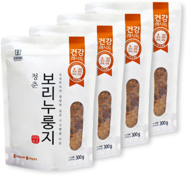 청춘보리누룽지, 300g, 4개