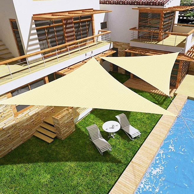 HDPE 삼각 차광막 그늘막 선 쉐이드 썬셰이드 테라스 루프탑 정원 옥상 천막 썬 3m/ 5m, 스모크