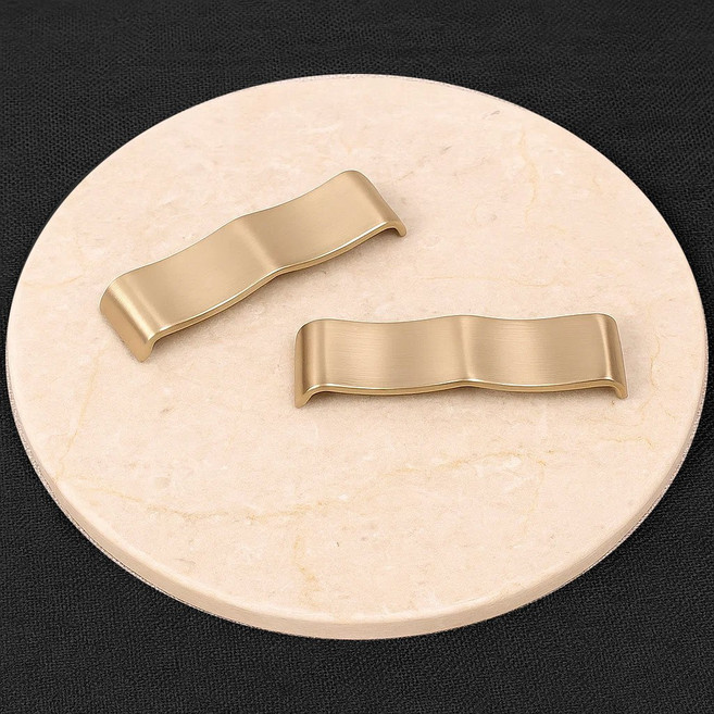 전통 방짜 유기 놋그릇 물결 수저받침 70x20mm, 1개