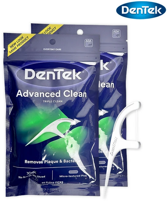 덴텍 트리플 클린 일회용 치실, 65mm, 90개입, 2개 - 쿠팡