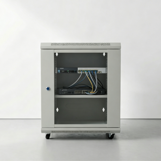 리빙가감법 이동식 대용량 통기성 좋은 엘디 통신장비 및 서버 보관용 허브랙 랙 캐비넷 12u, 1개, BH-VBS