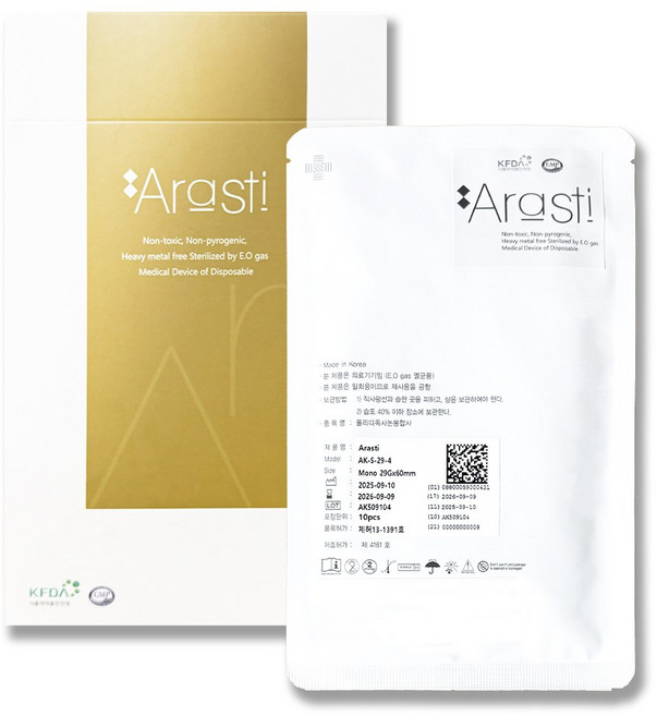 아라스티 매선 모노타입 매선침 26G 38mm 10팩(10개입) | 세이프메디, 10박스, 모노타입 27G 38mm