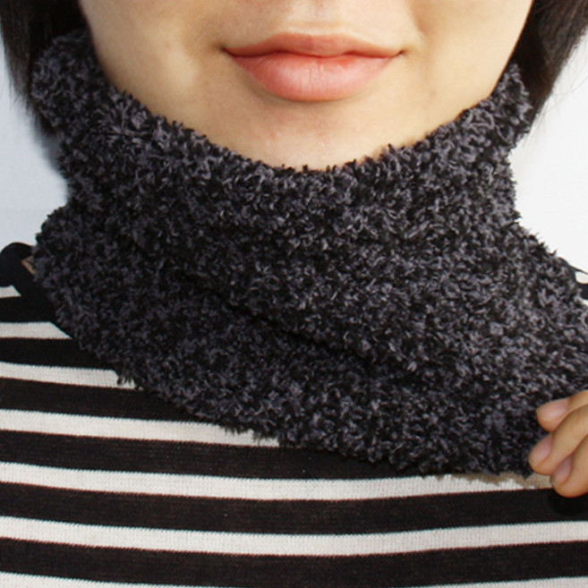 여자 겨울 후드머플러 넥워머 방한 목도리, 백색