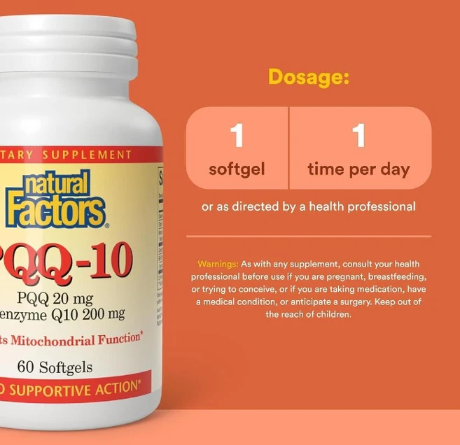 내추럴 팩터스- PQQ-10 코엔자임Q10 비타민E 피롤로퀴놀린퀴논 함유 소프트젤 60정 2개월분, 1개 - 쿠팡