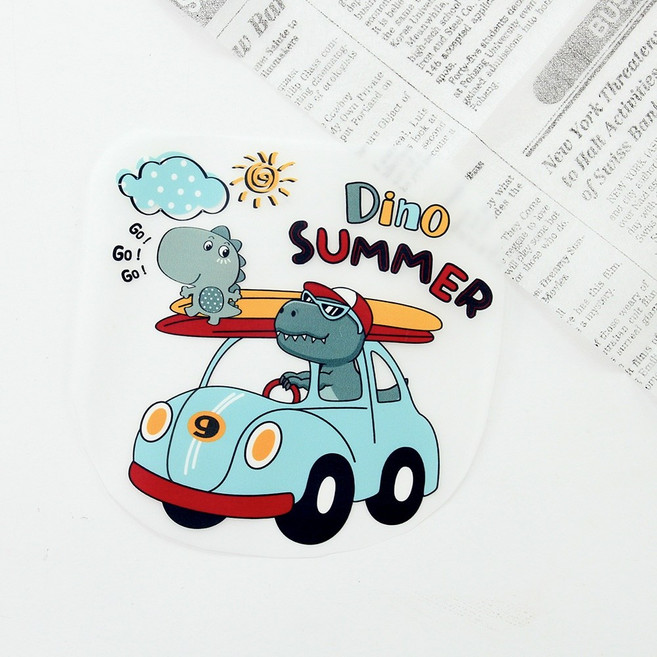 의류 열전사지) 썸머자동차 공룡(97262), 1개, 멀티