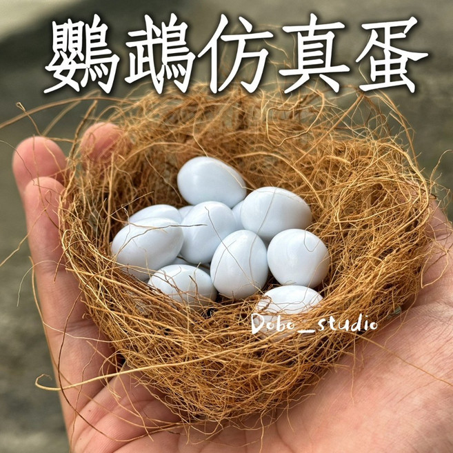 Dobo_studio 鸚鵡仿真蛋 實心替換蛋 擬真鳥巢卵 小尺寸適用虎皮牡丹文鳥, 1個, 小(虎皮,牡丹,文鳥等)