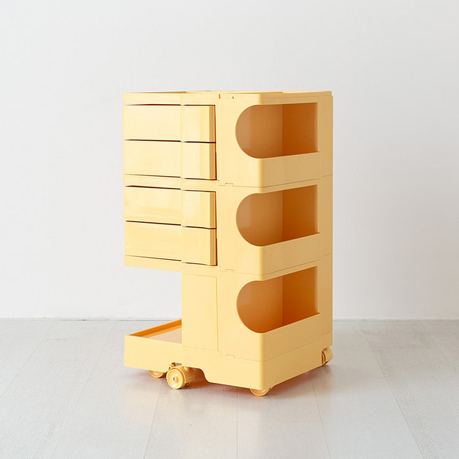 마켓비 빙그리 회전서랍 트롤리 4단 당일발송 32526, 버터옐로우
