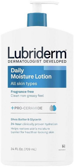 Lubriderm 무향 데일리 모이스처 로션 프로 세라마이드 시어 글리세린 24온스, 709ml, 1개